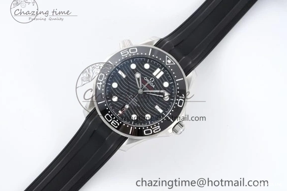 0314 Seamaster Diver 300M ZF 1:1 Best Edition Black Ceramic Black Dial on Black Rubber Strap A EasyMatch 7821